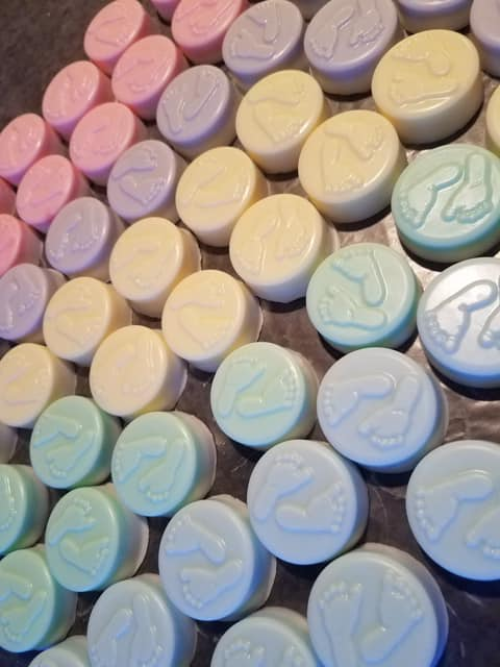 Assorted colored bulk soap