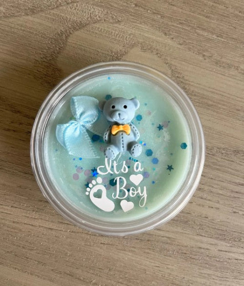 Baby Footprint blue scented candle for Baby boy